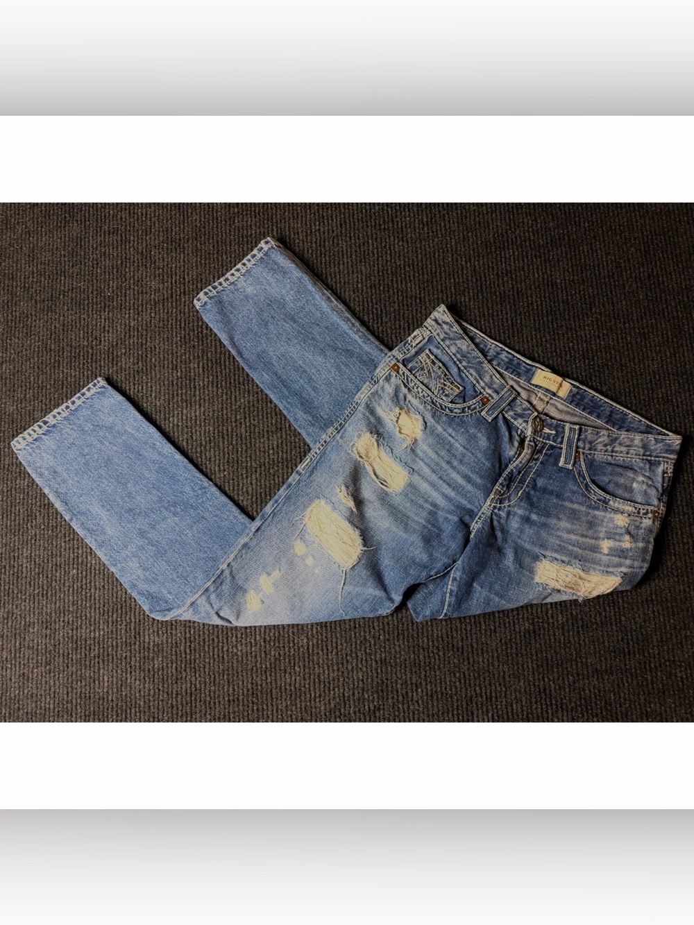 Big Star Sydney Boyfriend Distressed Jeans Size 28 Medium Wash